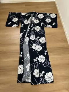 ネイビー 花柄 浴衣