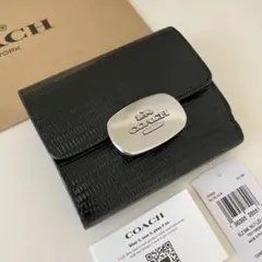 COACH コーチ　二つ折り財布　ブラック　折り財布　黒色