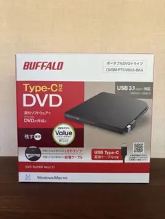 BUFFALO ポータブルDVDドライブ DVSM-PTCV8U3-BKAのサムネイル