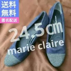 ■marie claire bis■ 24.5cm ネイビー ハイヒールパンプスのサムネイル