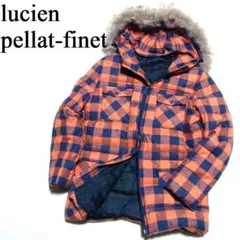 定価28万 ルシアンペラフィネ カシミヤ混 スカルチェック ファー