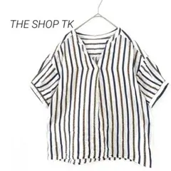 ザショップティーケー ブラウス M ホワイト ストライプ コットン 春