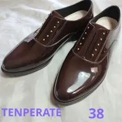 TEMPERATE ブラウン スリッポン レインシューズ　38のサムネイル