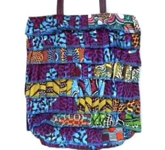 RICCI EVERYDAYアフリカンファブリック フリル トートバッグ