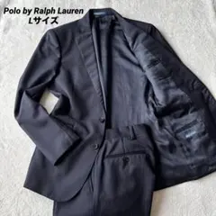 美品】ラルフローレン シングルボタンジャケット 裏地シルク ブラック 