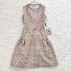 新品タグ付き✨ ルネ TISSUE ツイード ワンピース ノースリーブ パール
