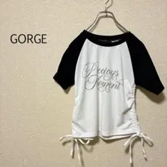 b0432【ゴージ】Ｔシャツ 半袖 トップス Ｆ シャーリング ショート丈のサムネイル