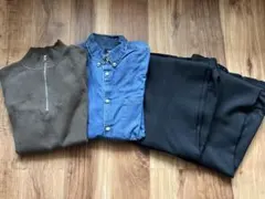 4枚セットZARA H&Mブラウン ジップアップセーター　トータルコーディネート