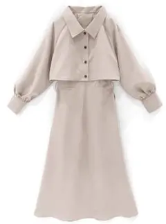 【美品】ケープ風ジャケットXベルト付きジャンパースカート