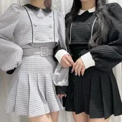 BUBBLES（バブルス） プランプチェックブラウス＋スカパンのセットアップ