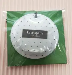 kate spade ドット柄 円形 リフレクター キーホルダー