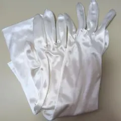 화이트 새틴 웨딩 장갑 40cm