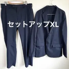 【美品】ユニクロ 感動ジャケット コットンライク ウルトラライト ネイビーXL