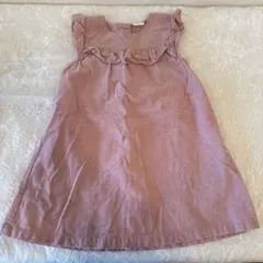 H&M フリル付きピンクワンピース