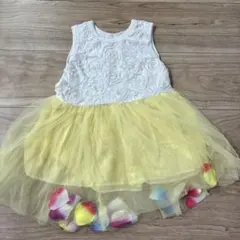 ベビードレス　ドレス　ワンピース　80 黄色　誕生日