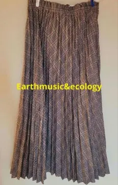 Earth music&ecology チェック柄プリーツスカート