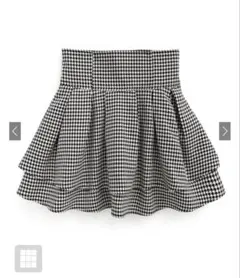 GRL gm773 インパン裏地付き千鳥柄フレアミニスカート