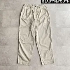 BEAUTY&YOUTH ワイドパンツ ベージュ ウエストゴム テーパード
