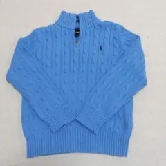 Polo ライトブルー ケーブルニットセーター