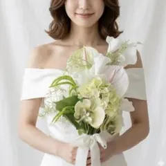 【ブーケ】結婚式 ⭐︎アウトレット商品⭐︎ 前撮り 花嫁 花束 ヘアアクセサリー