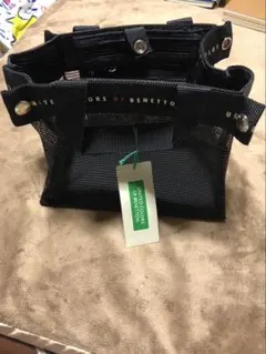 BENETTON ベネトン メッシュ ミニハンドバッグ 黒 タグ付き新品のサムネイル