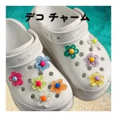 Crocs デコチャーム　サンダル　お花ジビッツ カラフル　かわいい　845