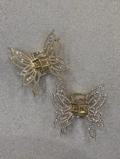 蝶　ヘアクリップ2個セット