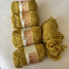 毛混極太　45g COL305 スマートデラックス　黄土色　4個+使いかけ