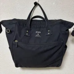 anello 2+1way ガバっと開く リュックにもなるトートバッグ 黒
