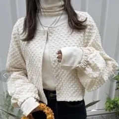 nemne store ぽこぽこカーディガン アイボリーのサムネイル