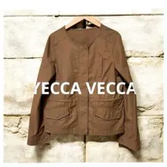 YECCA VECCA/ブラウン /ノーカラージャケット/春秋カジュアル/フリー