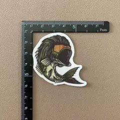 No.55 釣りイラスト 防水ステッカー  ブラックバス オシャレ 魚 バス釣り