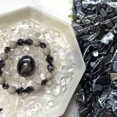 北投石 テラヘルツ ブレスレット テラヘルツ　タンブル　さざれ石　セット