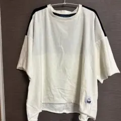 harapeco ベロアバイカラーTシャツ　アイボリー