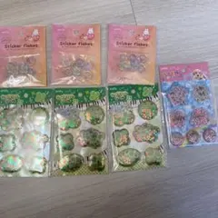 セリア　平成レトロ　カプセルシール おはじきシール　まとめ７点セット