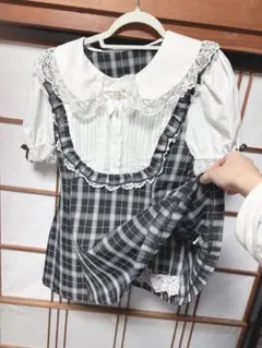 地雷 チェック ワンピース セットアップ