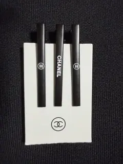 CHANEL 標誌黑色髮夾三件套