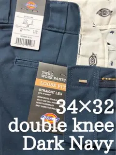 ダークネイビー 34×32 新品未使用 Dickies ダブルニー 85283のサムネイル