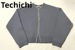 Te chichi　グレー　パール風付きカーディガン
