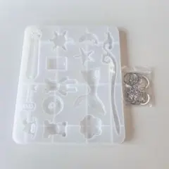 シリコーンモールド レジン １0個キーホルダー付 バックチャーム