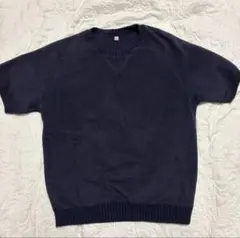 ユニクロ クルーネック スウェット フリース 紺 メンズ L