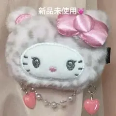 ヒョウ柄 ギャルクマ ヘアクリップ ピンク キティ