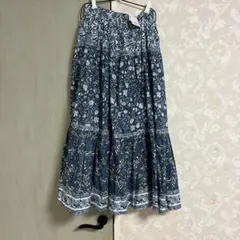 サマンサモスモス　インド綿柄スカート　ブルーのサムネイル