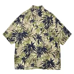 90s USA製 NAUTICA ノーティカ 半袖シャツ 総柄 レーヨン