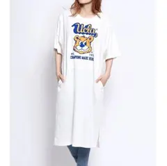 UCLA フロッキープリント Tシャツワンピース