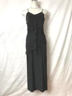 パーティドレス、マキシタイトドレス、スリップショルダー、ブラックタイト、未使用品