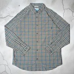 Columbia チェックシャツ XL 長袖シャツ ブラウン系 古着