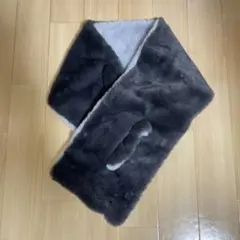 Francfrancティペット リバーシブルエコファーマフラー　ネイビー×グレー
