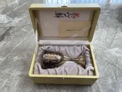 人間国宝　鍛金家 奥山峰石　銀製グラス silver杯 鎚目打ちワイングラス 人間国宝 奥山峰石 純銀 ぐい呑 紅白梅 台付 銀製 グラス silver