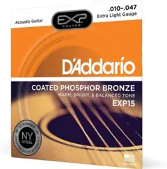 D'Addario EXP15 アコースティックギター弦 4セット